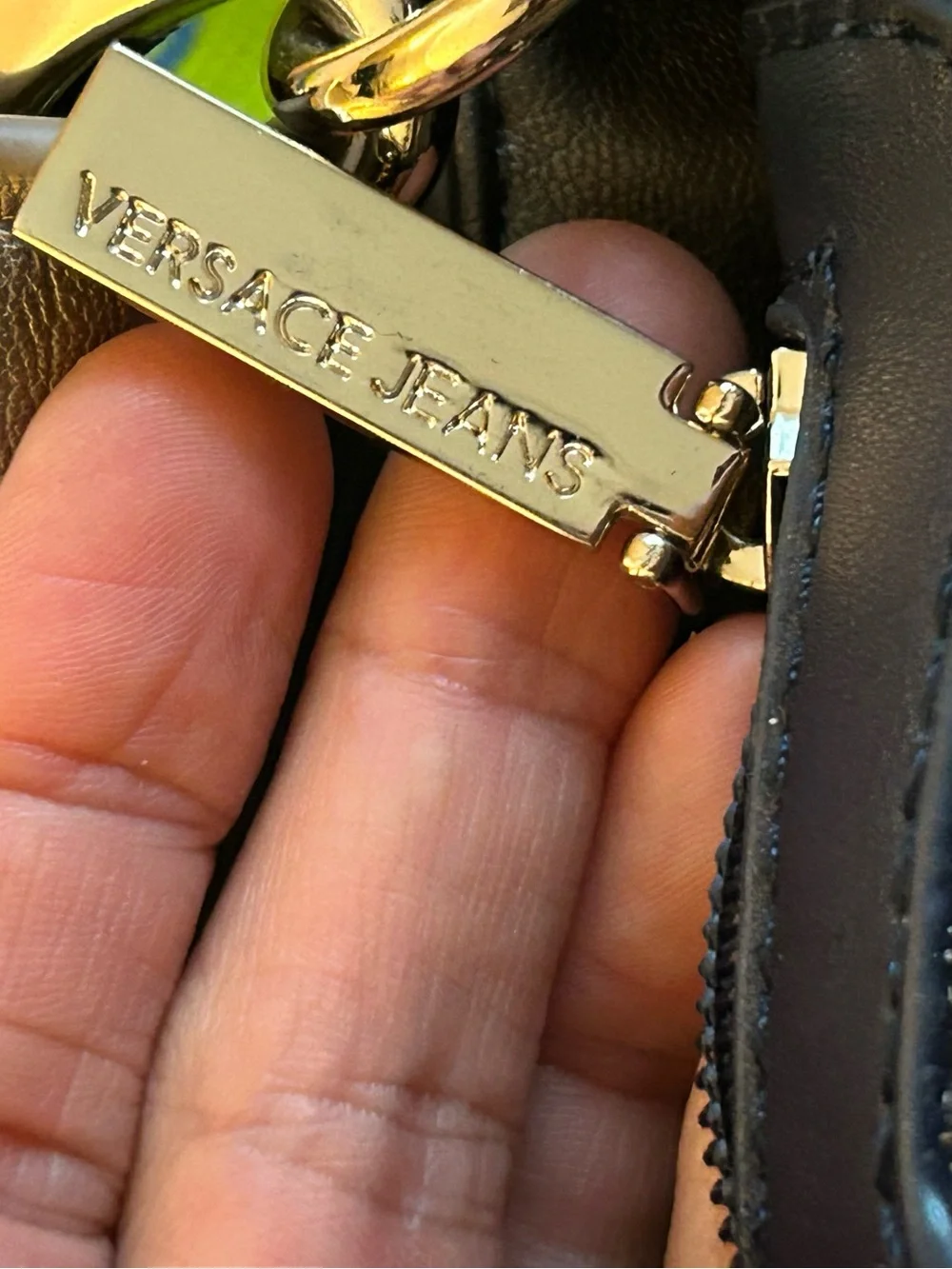 Versace Jeans Collection Olive Gray Crossbody Bag